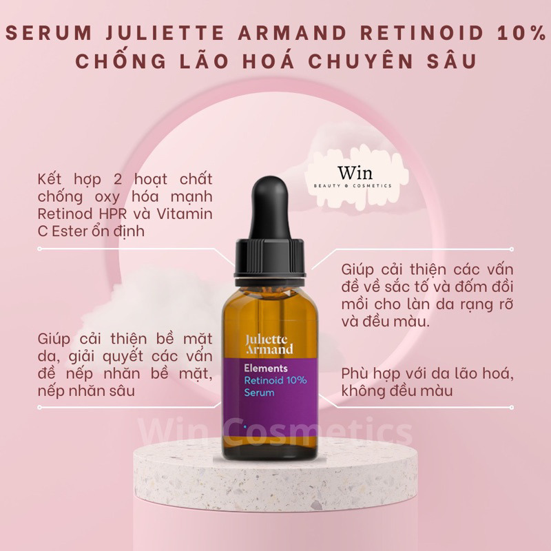 [Hàng Cty] Juliette Armand SERUM RETINOID 10% tinh chất trẻ hoá xoá nhăn - Wincosmetic