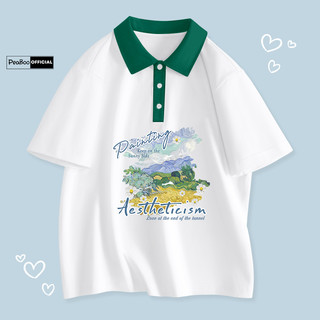 Áo Polo Nữ, Áo Polo Unisex By PEABOO Mã PL Aestheticism Chất Cotton Mềm Mát Form Rộng Cho Nam Nữ.