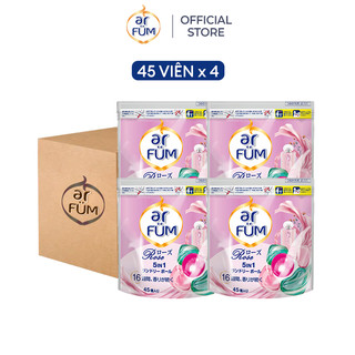 Thùng 4 túi Viên giặt Quần áo arFUM 5 trong 1 MỚI thơm tinh dầu nước hoa, khử khuẩn 99% - 4 mùi hương (túi 45 viên)