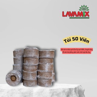Viên Nén Xơ Dừa Ươm Hạt | 50 viên - Giá thể đã xử lý, giâm cành, ươm cây con, chiết ngó dâu tây | Green House