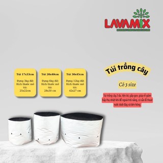 Túi Trồng Cây PE 2 Da - Thay thế chậu, giảm hấp thụ nhiệt, mát rễ, độ bền cao, tiện dụng, gấp gọn | Đất trồng cây Lavami
