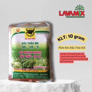 Phân Bón Đầu Trâu MK 30-10-5 | gói 10g - Kích ra rễ, đẻ nhánh, nảy chồi, ra lá siêu tốt | Green House