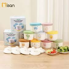 Hũ sứ ăn dặm cho bé Misan có vạch chia ml kèm 2 nắp bảo quản, Thố sứ ăn dặm chưng yến cho bé dung tích 250ml
