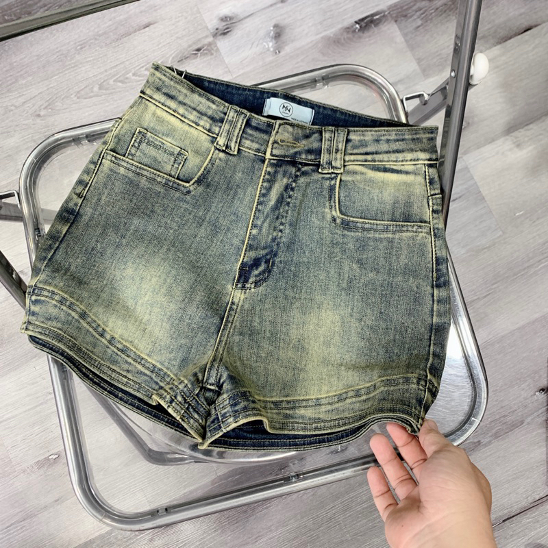 [ nha tran CO DÃN ] Quần đùi short jean nữ phom ôm cạp cao lai viền chất jean co dãn mềm mại MS057