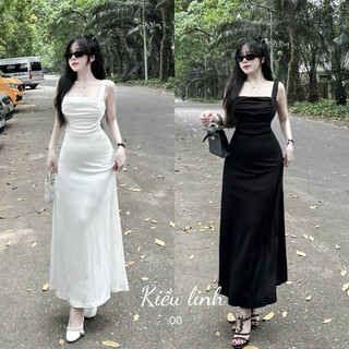 Đầm 2 dây dáng dài xoè sẵn đệm ngực, mát mẻ diện hè a21