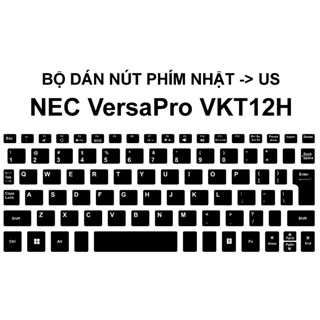 Bộ dán nút phím NEC VersaPro VKT12H Nhật -> US | Bàn phím layout japan sang quốc tế