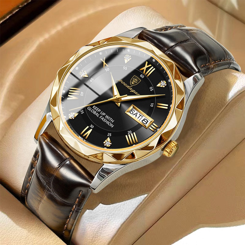 Đồng hồ nam POEDAGAR 615 dây da cao cấp chính hãng mặt kính cường lực, chống nước, dạ quang sang trọng | BigBuy360 - bigbuy360.vn