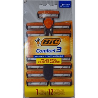 [HCM] Dao cạo râu BIC Hybrid 3 Comfort Razor, 1 Handle + 6/12 Cartridges