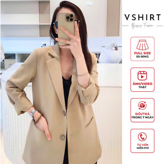Áo khoác blazer cổ ve tay dài 3 màu Đen, Ghi, Nâu bigsize (50kg đến 90kg) VSHIRT