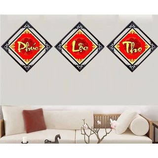 Tranh đính đá Phúc Lộc Thọ, tranh chưa đính đá