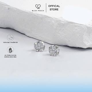 Khuyên Tai Bạc 925 Blue Peach 4 Chấu S KT368