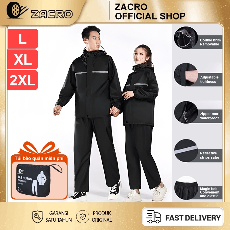 Áo mưa bộ nam nữ Zacro cao cấp có phản quang loại vải dày chống thấm tố tàn thấm nước  dặn áo mưa đi