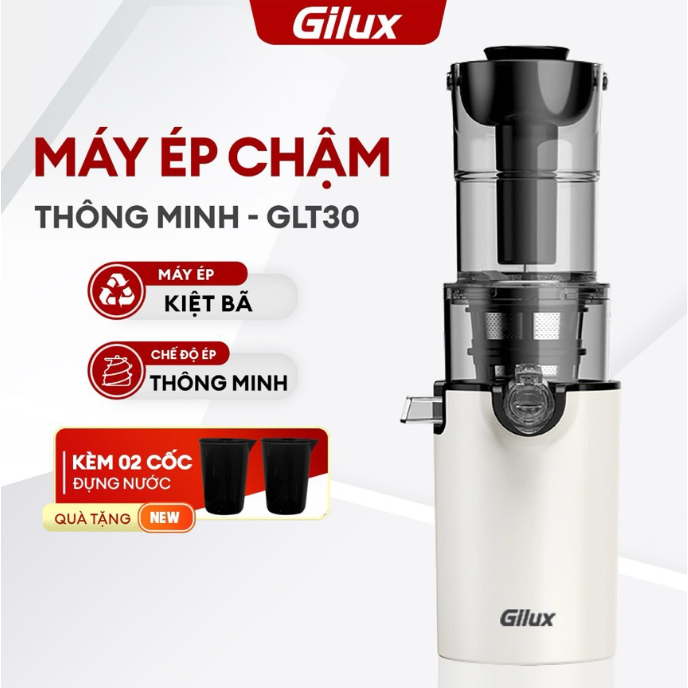 Máy ép chậm Gilux GLT30 công suất 200W ép trái cây nguyên quả dễ tháo lắp vệ sinh - Bảo hành 12 tháng