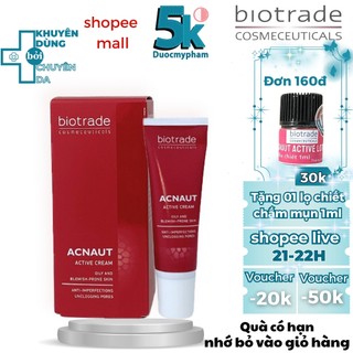 Kem chấm mụn Biotrade Acnaut Active Cream - giảm mụn trắng sáng da giảm nhờn (5ml-30ml)