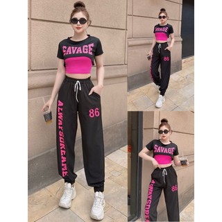 Bộ thể thao nữ quần chất gió áo chất thun,tập zumba gym ,aerobic