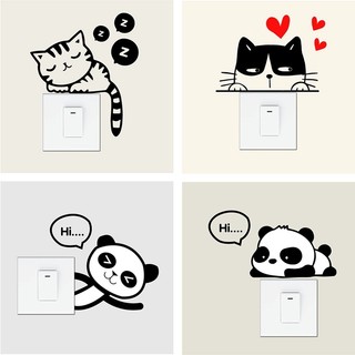 Decal dán tường, trang trí ổ điện hình dễ thương decor phòng ngủ, phòng khách