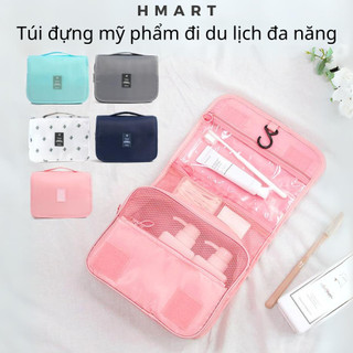 Túi đựng mỹ phẩm đi du lịch đa năng gấp gọn Hmart Túi đựng đồ trang điểm cá nhân cute nhiều ngăn có móc treo tiện dụng