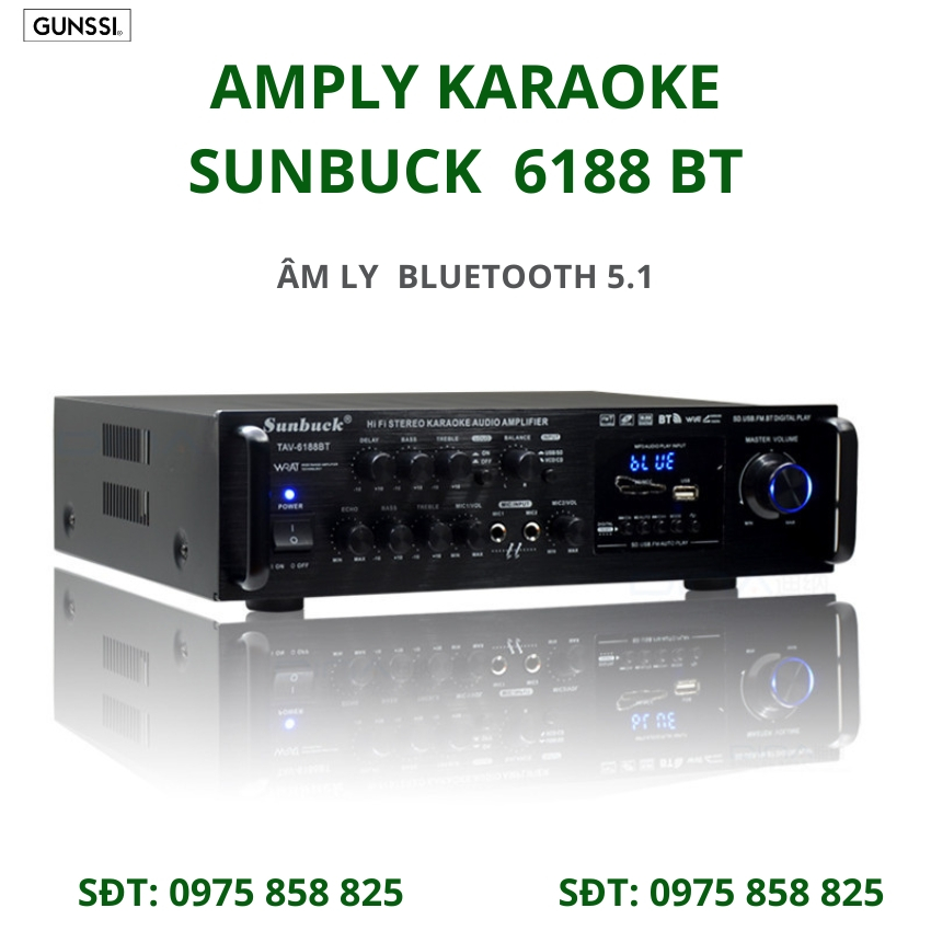 Amply karaoke bluetooth Gunssi - Sunbuck 6188BT, Âm ly karaoke gia đình