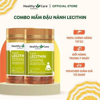 Combo 2 Mầm Đậu Nành Úc Healthy Care Super Lecithin 1200mg 100 Viên