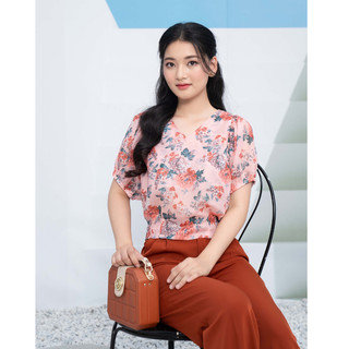 Áo sơ mi tay ngắn họa tiết hoa, vải tơ lụa mềm mại thoáng mát, áo sơ mi thiết kế Lee Shines