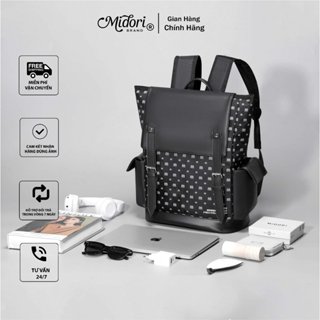 [ST.ICK.ER] Balo Đi Học Đi Làm Season 7 Nam Nữ Cặp Đựng Laptop Vải Phối Da Du Lịch | Mi Midori