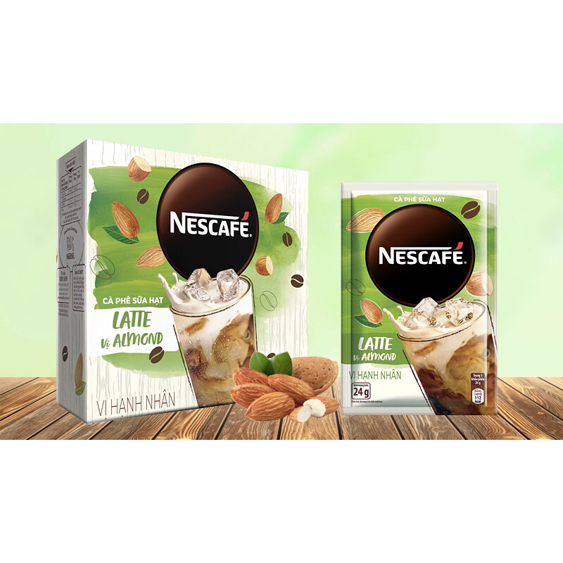 Cà Phê Nescafé Latte Sữa Hạt Hạnh Nhân (10 Góix24G)
