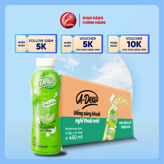 Nước Dưa Lưới Thạch Dừa A Dew chai 450ml - Thùng 24 chai