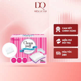 Bông tẩy Trang Clean puff Nhật Bản 80 Miếng