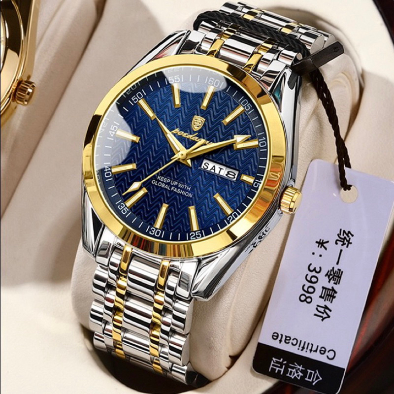Đồng hồ nam chính hãng Poedagar 962 Dây kim loại thép cao cấp chống rỉ phong cách nam giới trưởng thành phù hợp làm quà | BigBuy360 - bigbuy360.vn