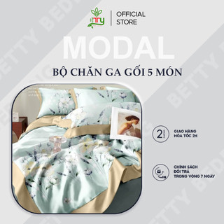 Bộ Chăn Ga Gối Modal Gỗ Sồi BTY Home - Living / Bộ 5 Món Họa Tiết Sọc Sang Trọng KT M6, M8/ Không Phối Bèo