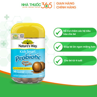 Kẹo Dẻo Cho Bé Nature's Way Kids Smart Probiotic Choc Balls Lợi Khuẩn Tốt Cho Hệ Tiêu Hoá 50 Viên