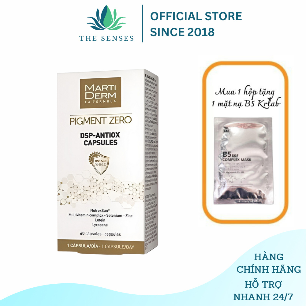 Viên uống chống nắng Martiderm Pigment Zero DSP Antiox Capsules - The Senses