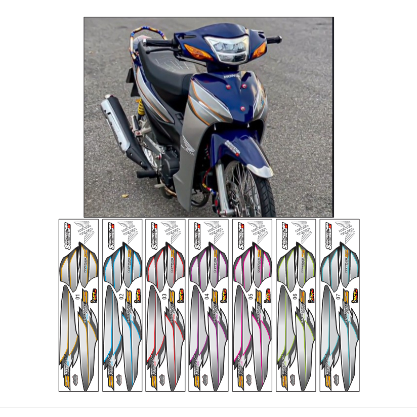 Tem xe wave 110 mẫu wave s chất liệu decal 3 lớp không phai màu không ố vàng