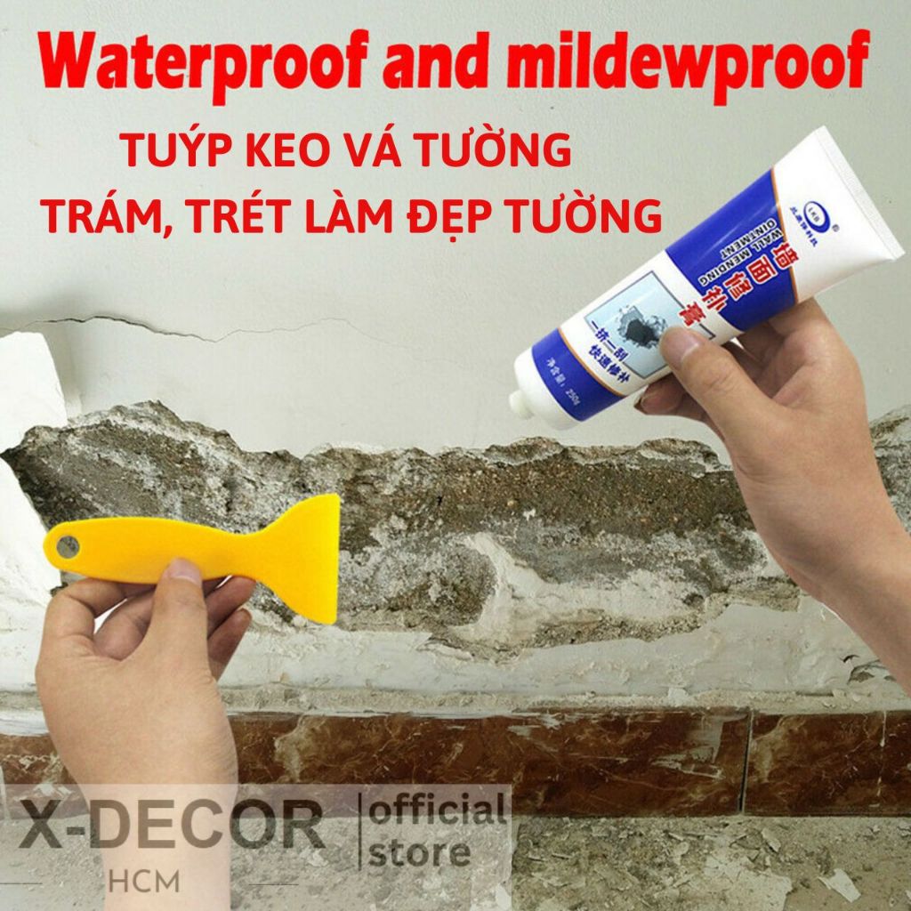 Tuýp Gel Và Xi Măng Dẻo Xử Lý Bề Mặt Trám Vá Tường Siêu Tốc Chống Thấm Mốc Vết Nứt Lỗ Đinh Tróc Sơn