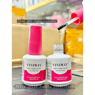 Glue gel Vinimay Gel Glue 6in1 Base Top Dán Móng Nối Móng chính hãng chai 15ml