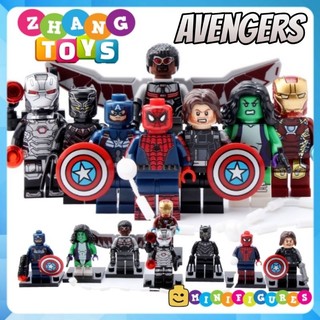Đồ chơi Xếp hình Avengers gồm Falcon - Winter Soldier - She Hulk - Black Panther - War Machine Minifigures Xinh x0114
