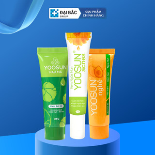Combo Yoosun Rau má, Acnes, Nghệ 3 dịu mẩn ngứa, ngừa mụn, kháng khuẩn, ngừa thâm sẹo do mụn