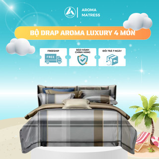 Bộ Drap Microfiber Aroma Luxury 4 Món - Vải Mát Tencel Loại 2 - Họa Tiết Đa Dạng - Sang Trọng
