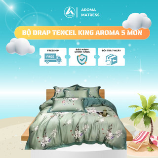 Drap Tencel Aroma King - Bộ Chăn Ga Gối Nệm Mùa Hè 5 Món - Siêu Mát Lạnh