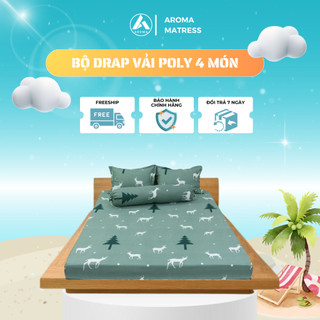 Bộ Drap Poly Aroma - Đủ Kích Thước, Bộ Drap 4 Món - Họa Tiết Dễ Thương - Giao Màu Ngẫu Nhiên