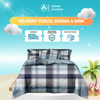 Bộ Drap 4 Món Lụa Tencel Ikool9 Cao Cấp Họa Tiết Sang Trọng - Giao Màu Ngẫu Nhiên.