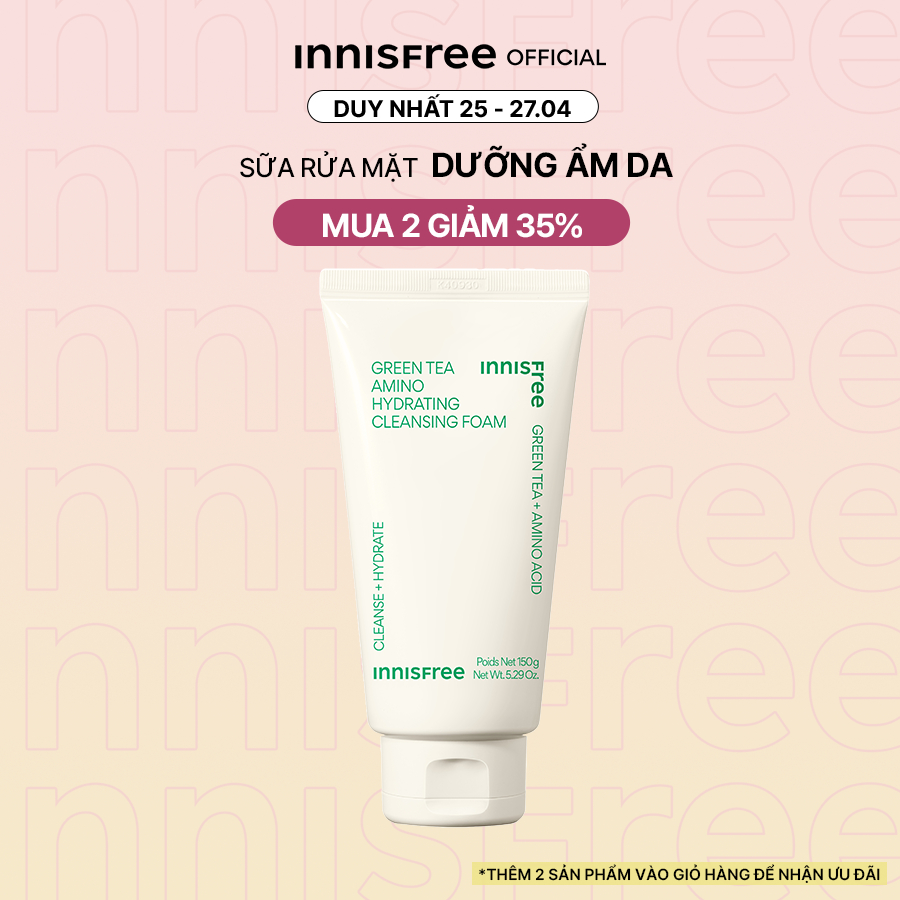 [Mã Fmcgmall Giảm 8% Đơn 250K] Sữa Rửa Mặt Làm Sạch Innisfree Green Tea Foam Cleanser 150Ml