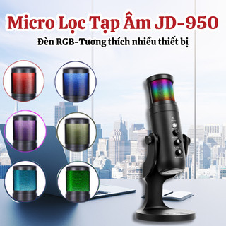  Micro Để Bàn JD-950 RGB USB Mic Thu Âm Chuyên Nghiệp Cho Podcasts Streaming m Karaoke Tương thích Nhiều Thiết Bị JA SHOP 