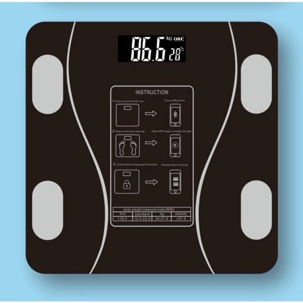 CÂN ĐIỆN TỬ HALIWAY SẠC USD KẾT NỐI BLUETOOTH PHÂN TÍCH CHỈ SỐ CƠ THỂ