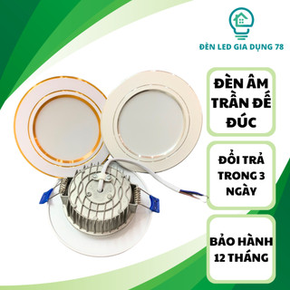 Đèn led Âm Trần Thạch Cao 3 Chế Độ, Bóng Đèn Trần Mắt Trâu 7W 9w Phi 90mm Trang Trí trần Thạch Cao