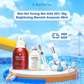  Combo Red Hot Toning Gel AHA 25% 30g + Brightening Blemish Ampoule 40ml