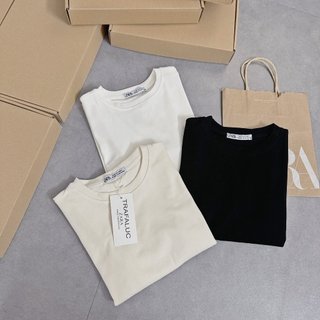 SET 3 ÁO TĂM CỔ TRÒN ĐEN TRẮNG BE