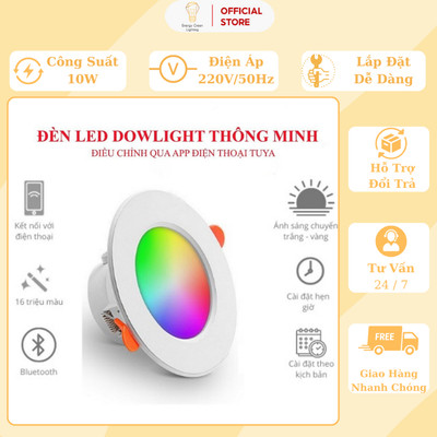 Đèn LED Downlight Âm Trần Energy Green Lighting DL-607 - Điều Khiển Qua APP Điện Thoại TUYA , Bluetooth - 16 Triệu Màu