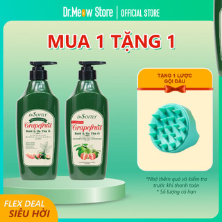  Dầu gội - xả Bưởi & Hà Thủ Ô DrSoftly 500ml - Sạch Gàu - Ngừa rụng tóc vượt trội