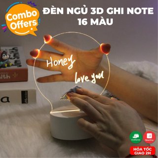 Đèn ngủ 3d đèn led 16 màu có bút vẽ trang trí phòng ngủ kèm điều khiển dổi màu